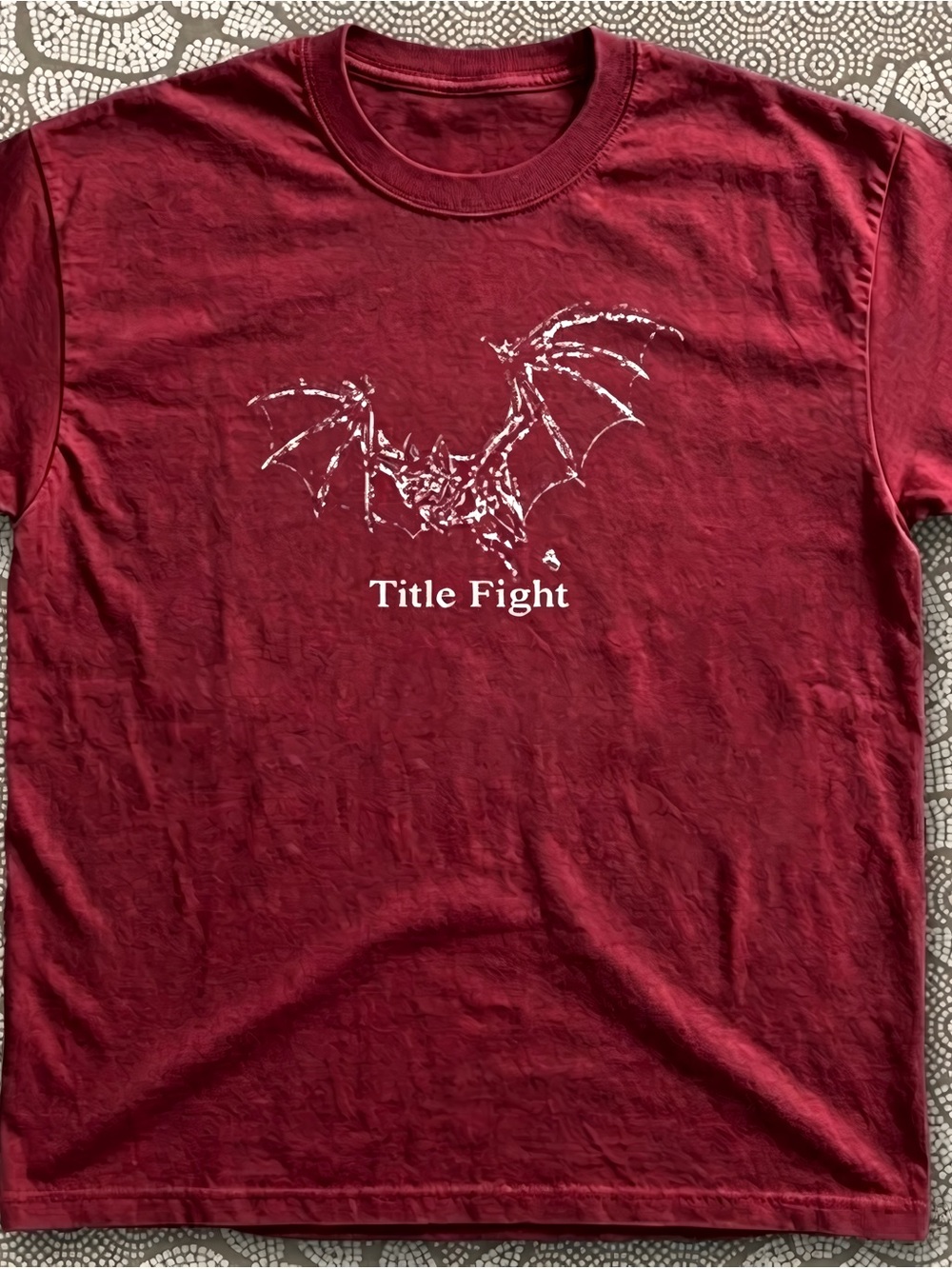 Title Fight Bat Skeleton Vintage Burgundy Band Graphic T-shirt Unisex